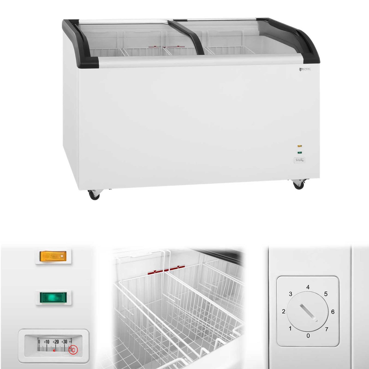 Freezer box shop with lock and glass top up to -25Deg C 355L - Carlat