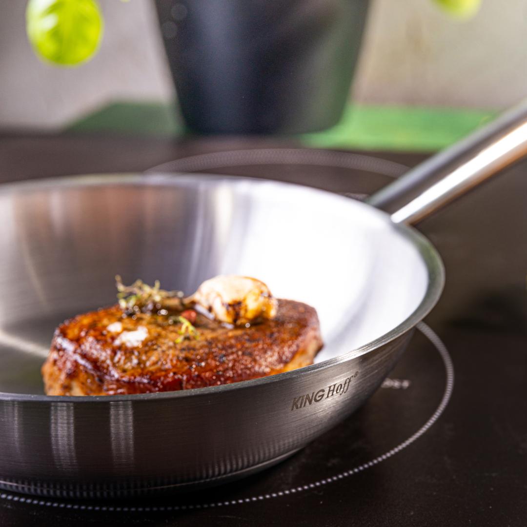 Frying – Frying pan, 21ct stainless steel, 20 cm, Kinghoff, KH-2018 - Carlat