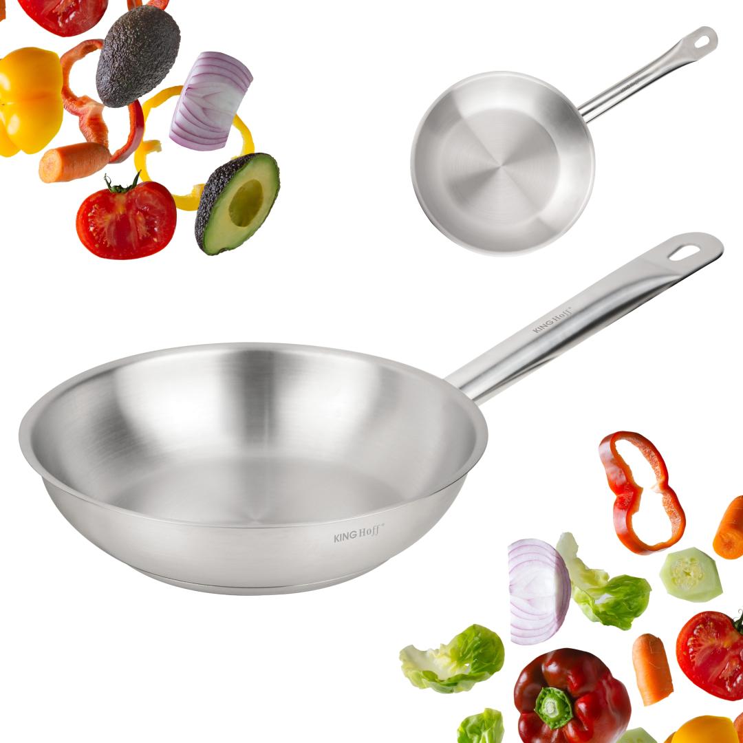 Frying – Frying pan, 21ct stainless steel, 20 cm, Kinghoff, KH-2018 - Carlat