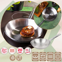 Frying – Frying pan, 21ct stainless steel, 20 cm, Kinghoff, KH-2018 - Carlat