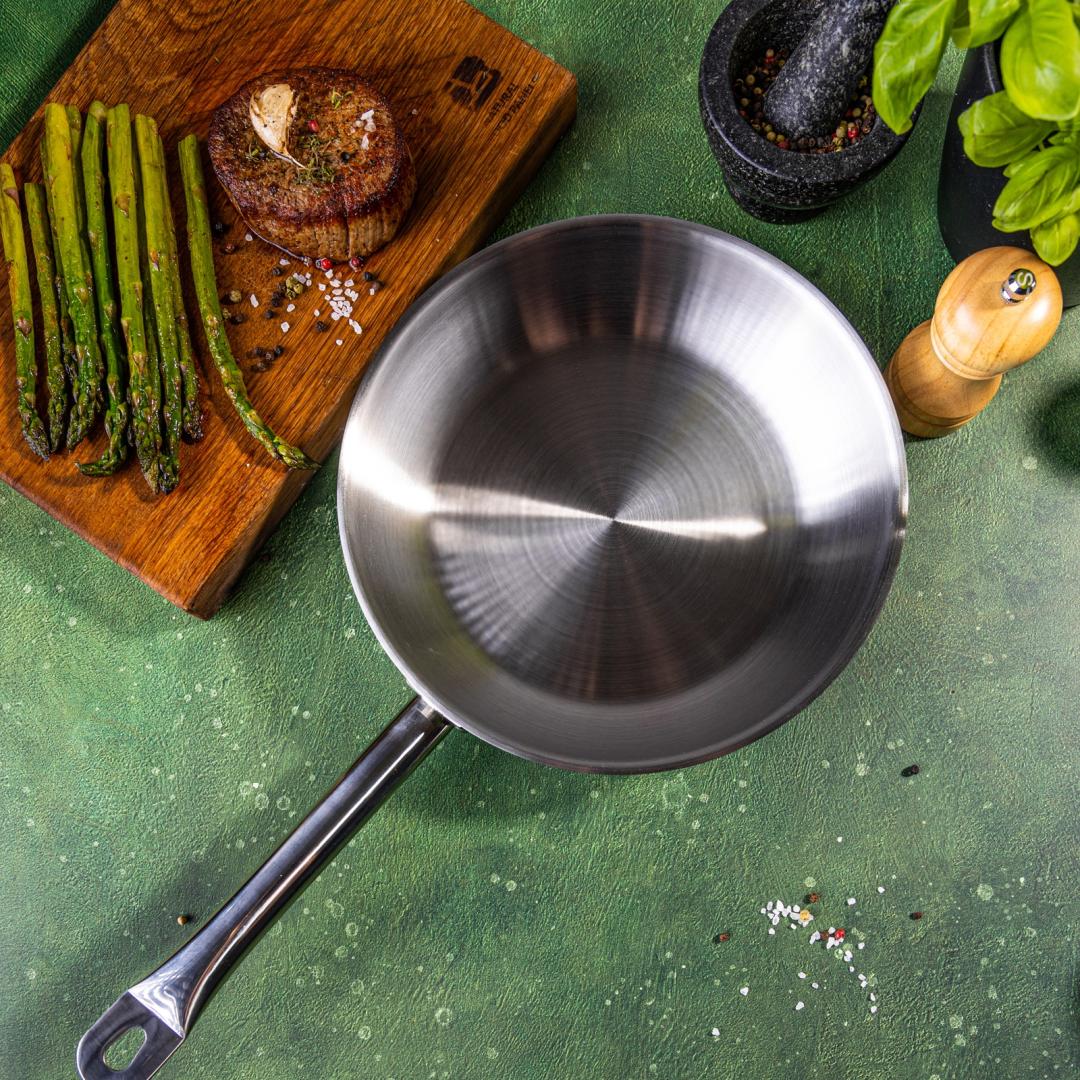 Frying – Frying pan, 21ct stainless steel, 20 cm, Kinghoff, KH-2018 - Carlat