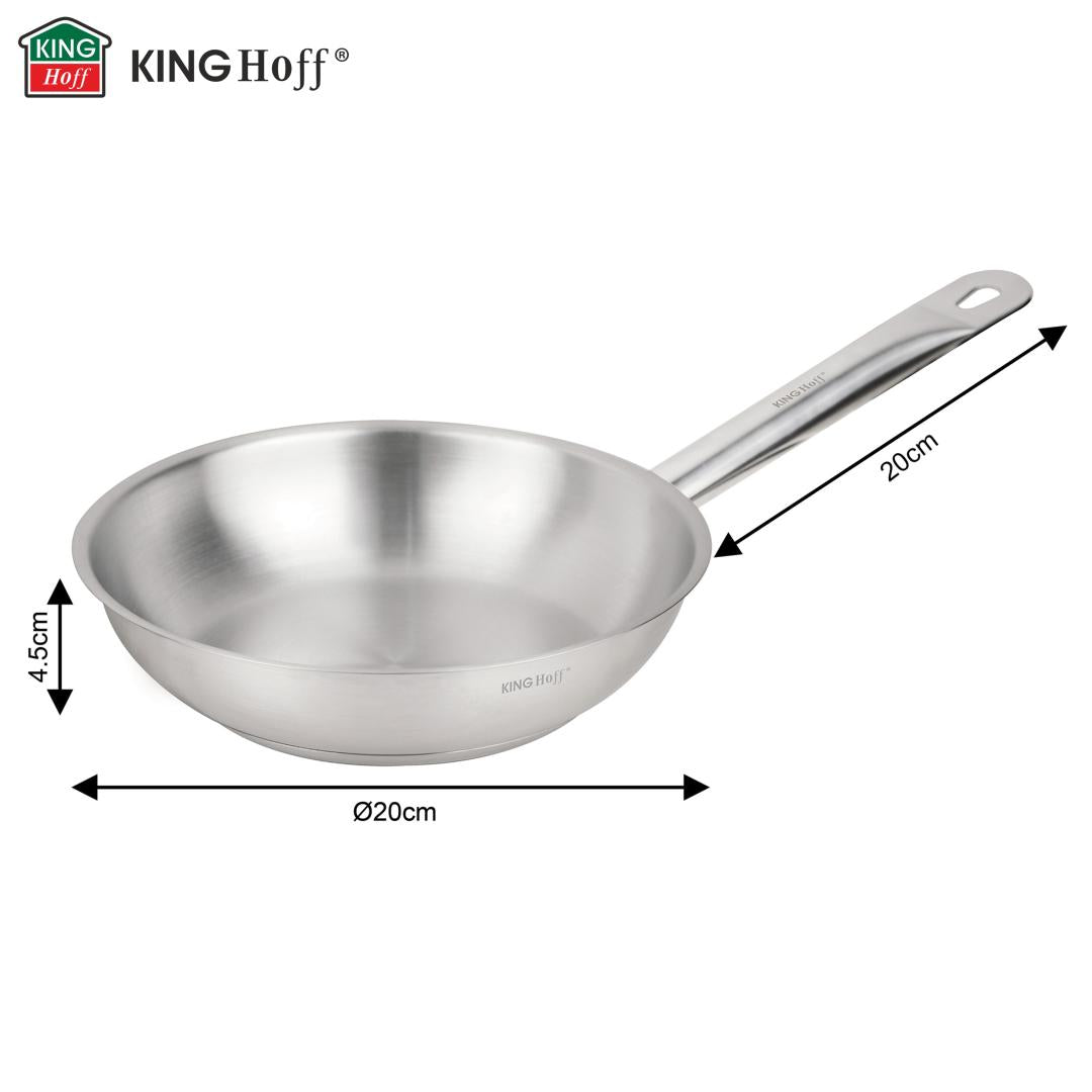 Frying – Frying pan, 21ct stainless steel, 20 cm, Kinghoff, KH-2018 - Carlat