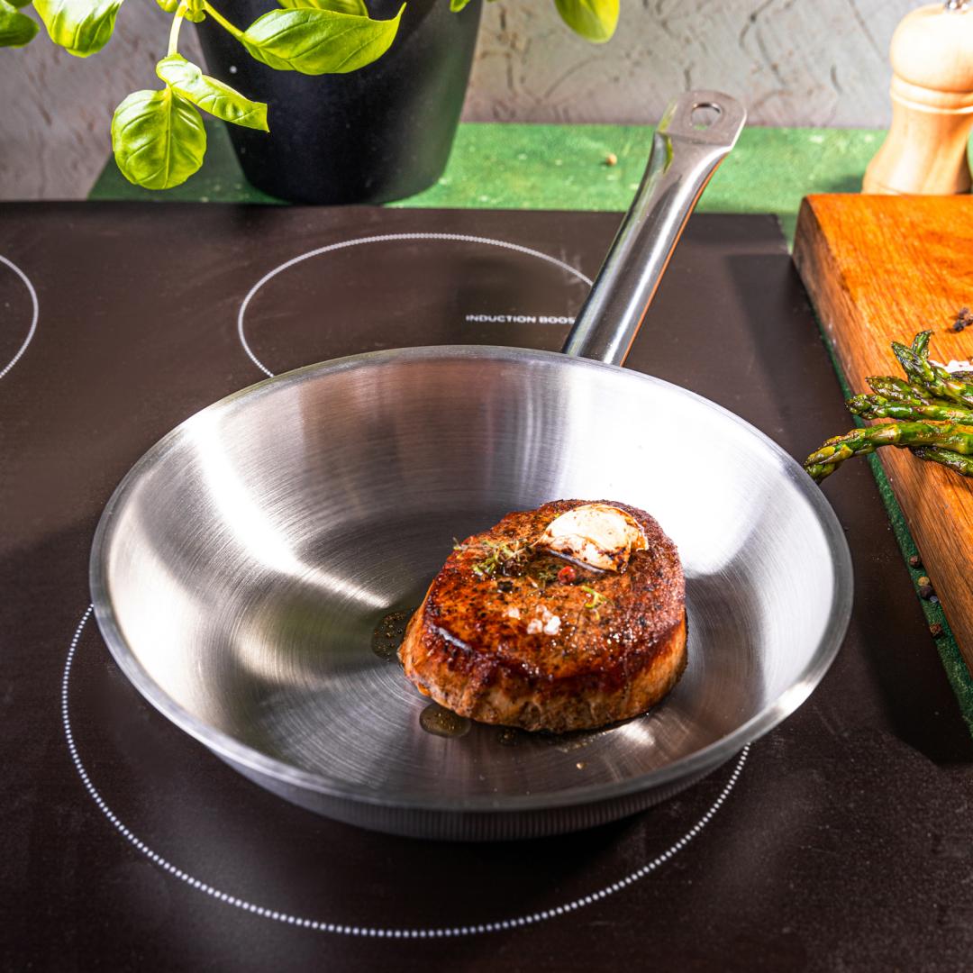 Frying – Frying pan, 21ct stainless steel, 20 cm, Kinghoff, KH-2018 - Carlat