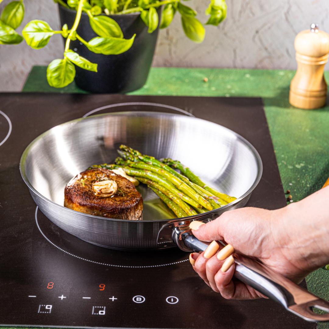 Frying – Frying pan, 21ct stainless steel, 20 cm, Kinghoff, KH-2018 - Carlat
