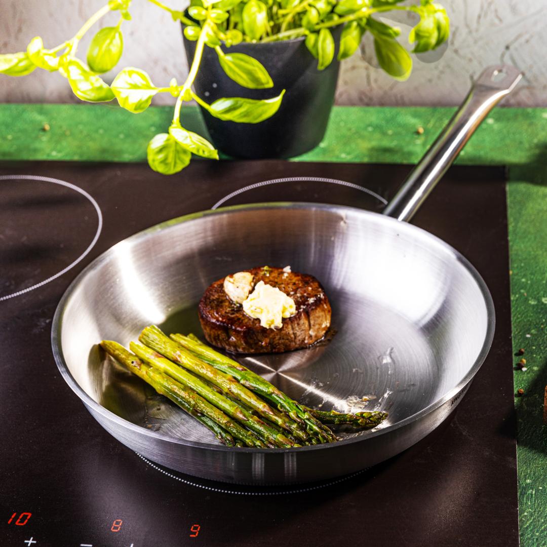 Frying – Frying pan, 21ct stainless steel, 20 cm, Kinghoff, KH-2018 - Carlat