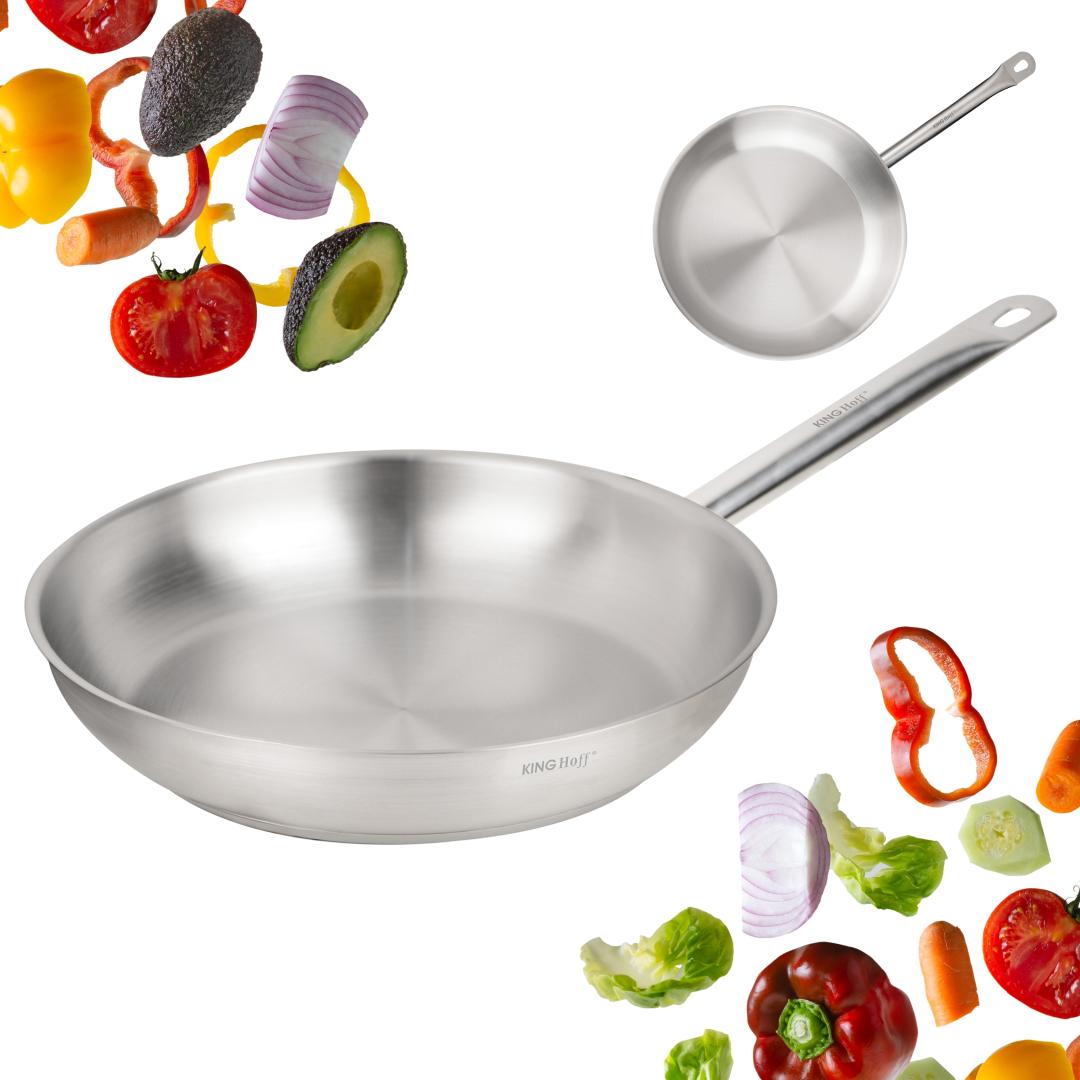 Frying – Frying pan, 21ct stainless steel, 20 cm, Kinghoff, KH-2018 - Carlat
