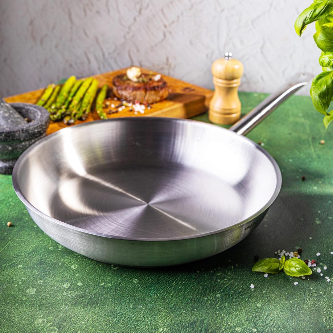 Frying – Frying pan, 21ct stainless steel, 20 cm, Kinghoff, KH-2018 - Carlat