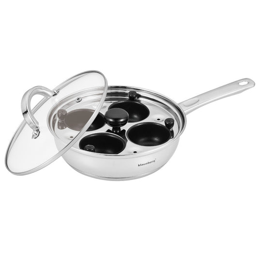 Frying pan with egg insert, glass lid, 20 cm diameter, Klausberg - Carlat