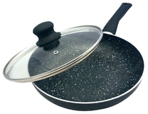 Frying pan with lid, aluminum, black marble finish, 20 cm diameter, Kinghoff - Carlat