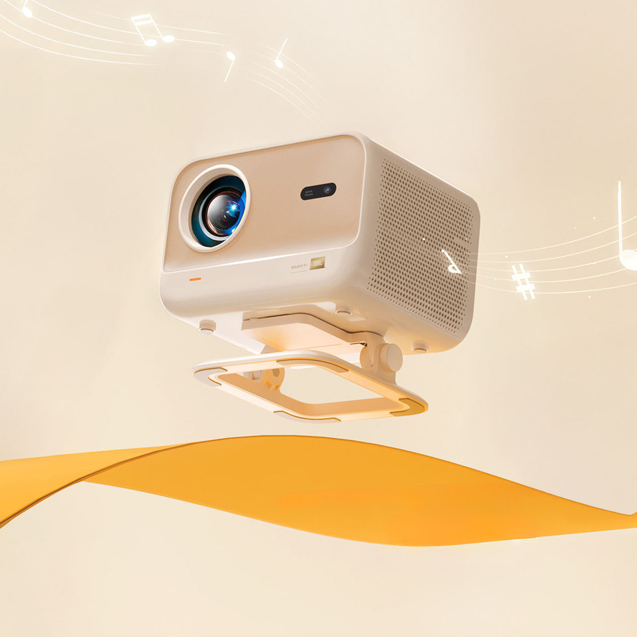 FullHD 1080p LCD multimedia projector with JBL WiFi L2 Plus speakers - beige - Carlat