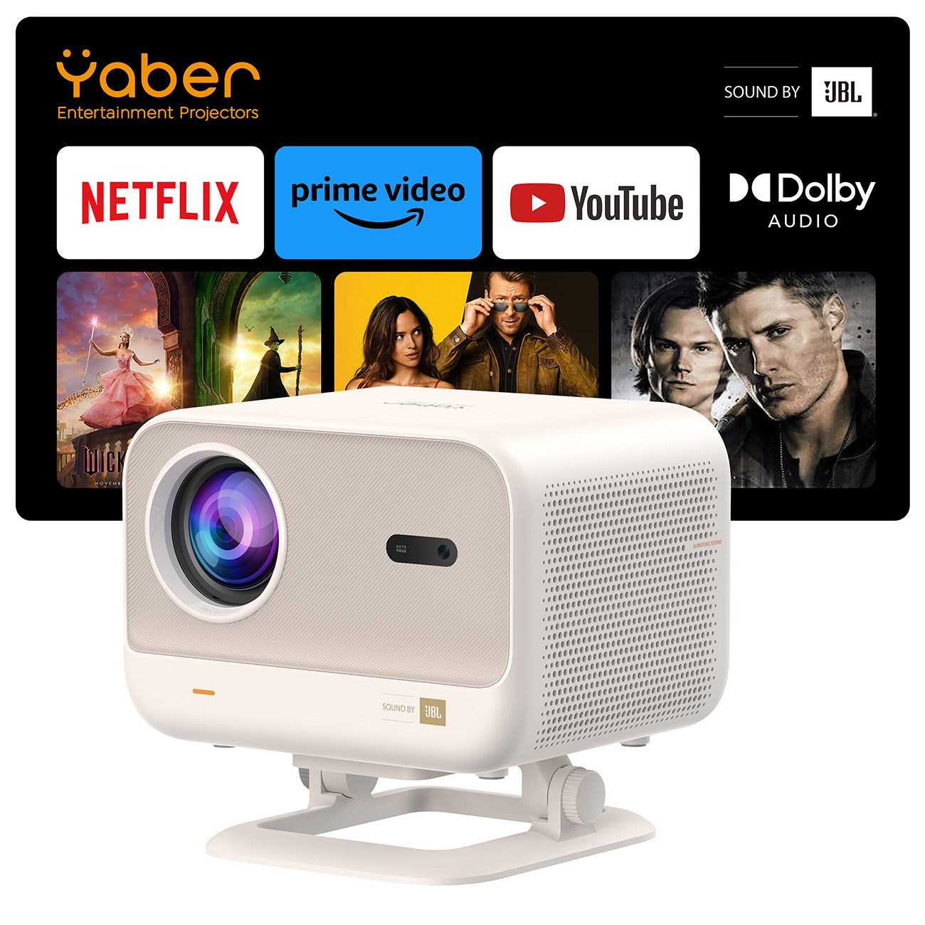 FullHD 1080p LCD multimedia projector with JBL WiFi L2 Plus speakers - beige - Carlat