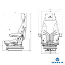 Grammer MSG85/722 forklift suspension seat PVC - Grammer Mechanical suspended seat (image 2)
