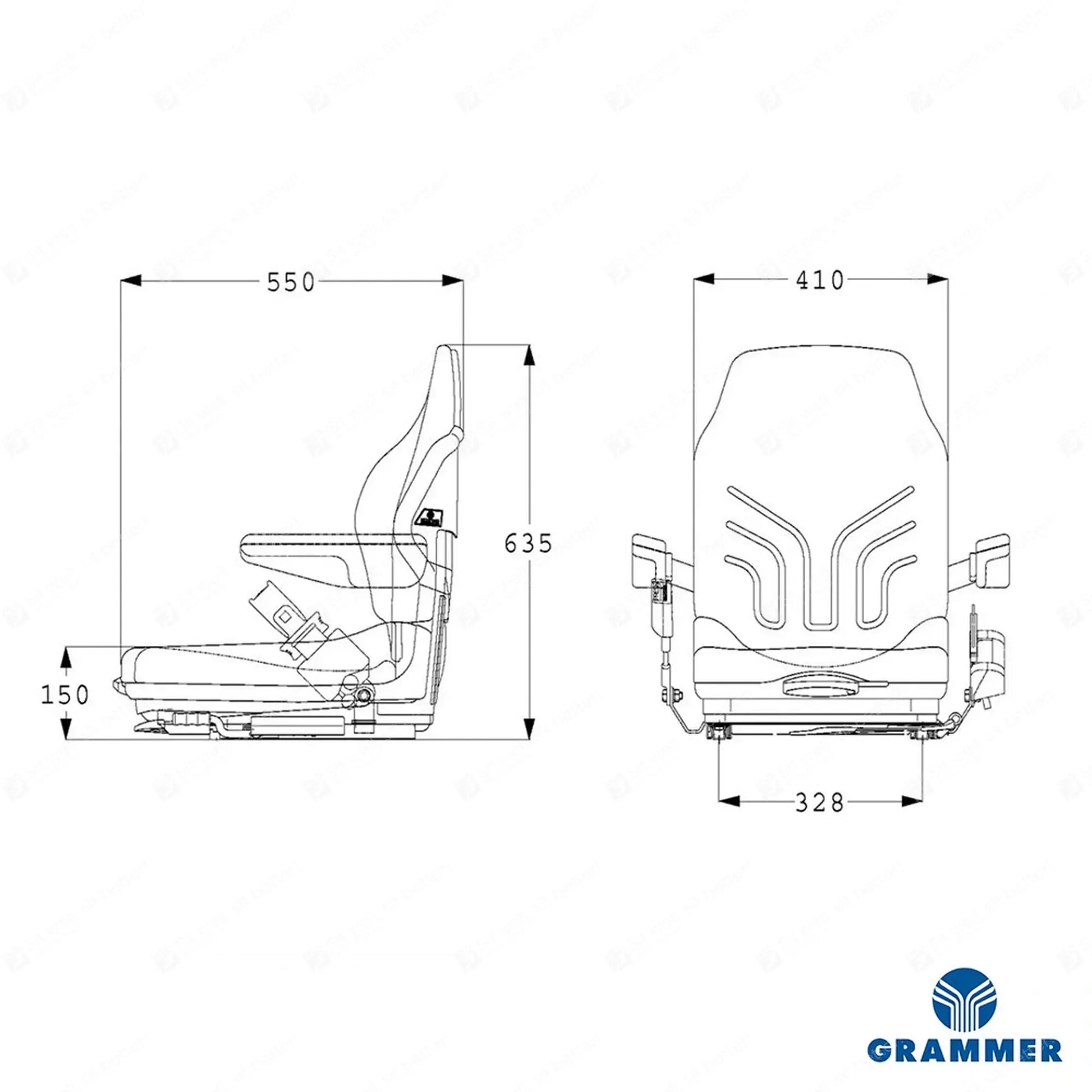 Grammer MSG20 forklift suspension seat PVC - Grammer Mechanical suspended seat (image 2)