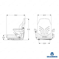 Grammer MSG20 forklift suspension seat PVC - Grammer Mechanical suspended seat (image 2)