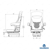 Grammer MSG83/511 tractor suspension seat fabric - Grammer Mechanical suspended seat (image 2)