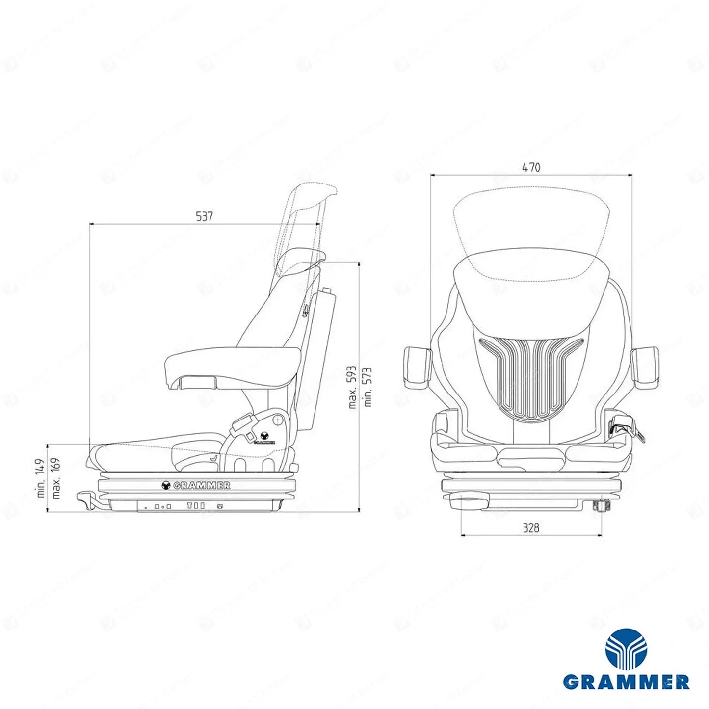 Grammer MSG75G/521 forklift air suspension seat PVC - Grammer Vehicle Seat (image 2)