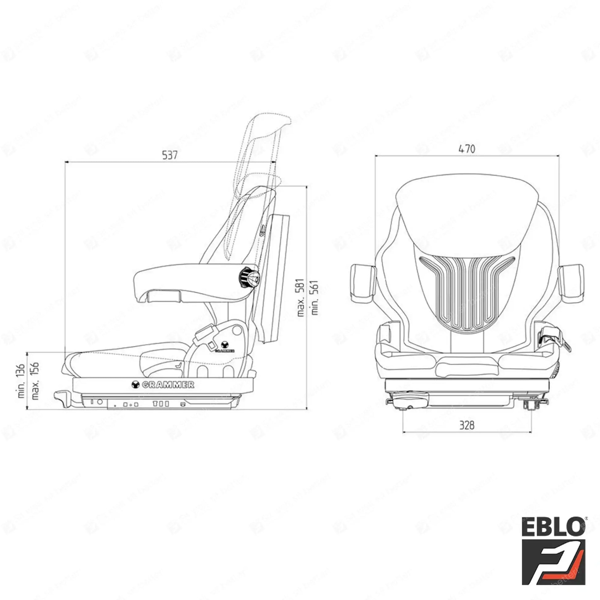 Grammer MSG65/531 forklift suspension seat PVC - Grammer Mechanical suspended seat (image 2)