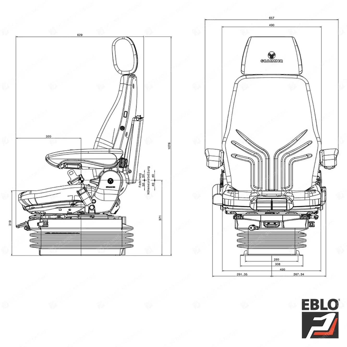Grammer MSG95A/722 construction air suspension seat fabric - Grammer Vehicle Seat (image 2)