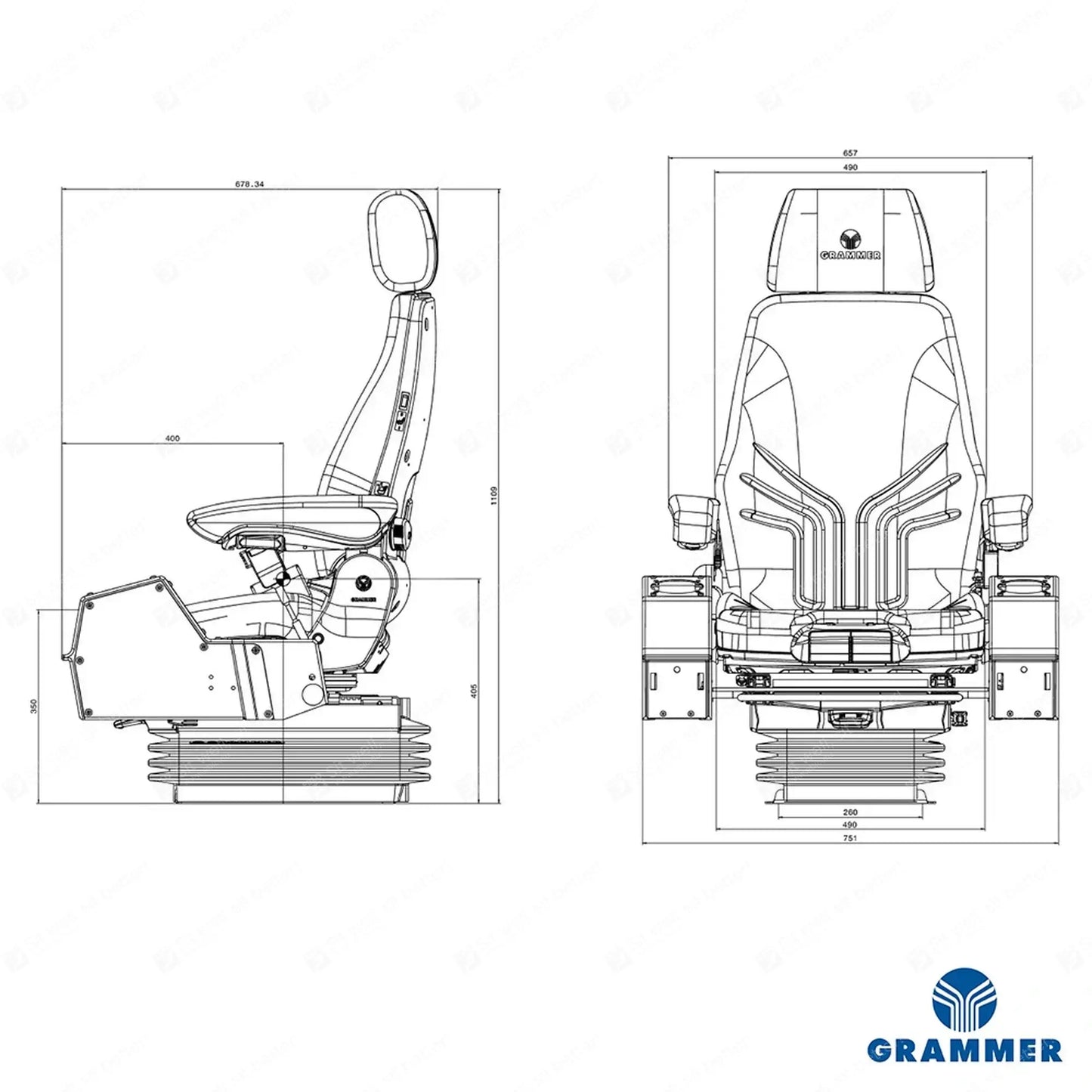 Grammer MSG95A/722 construction air suspension seat fabric - Grammer Vehicle Seat (image 2)