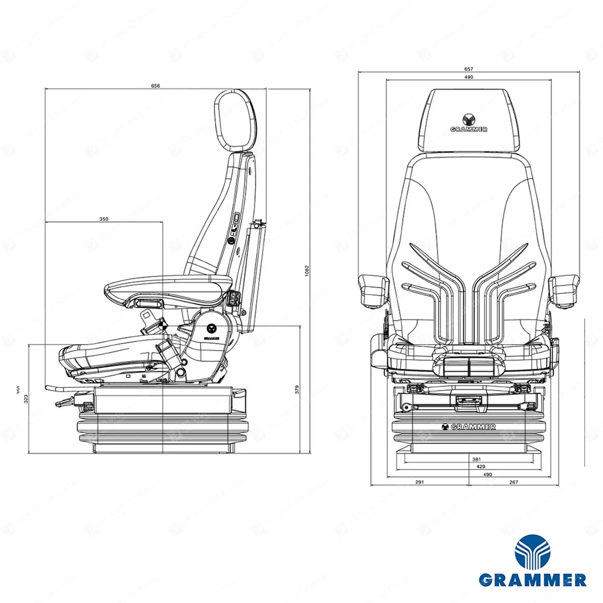 Grammer MSG97AL/722 construction air suspension seat fabric - Grammer Vehicle Seat (image 2)