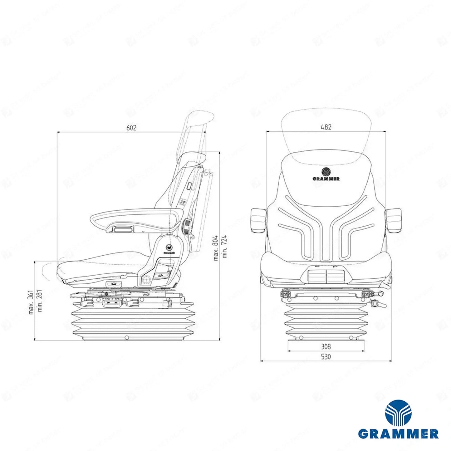 Grammer MSG95AL/731 tractor air suspension seat fabric - Grammer Vehicle Seat (image 2)