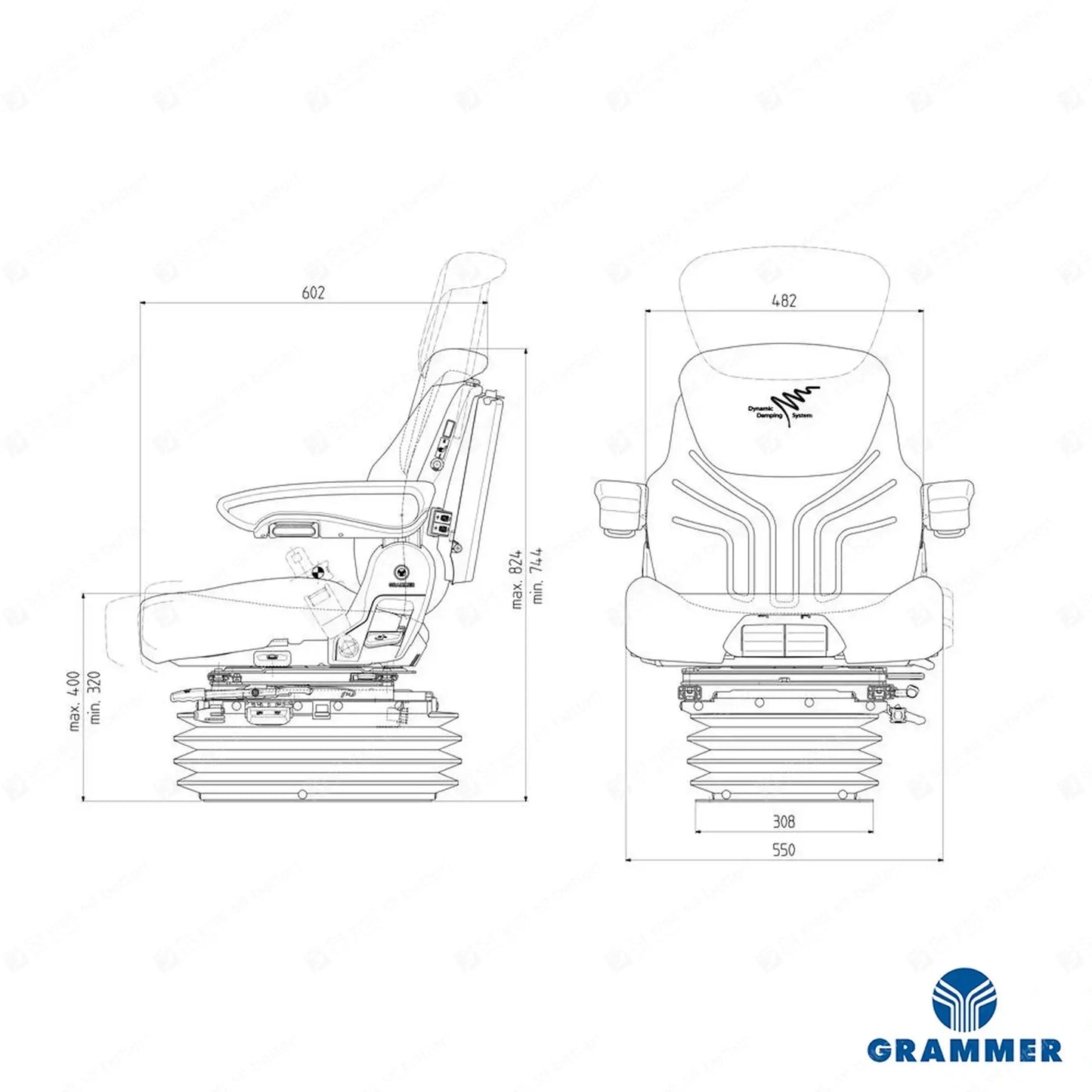Grammer MSG95A/731 tractor air suspension seat fabric - Grammer Vehicle Seat (image 2)