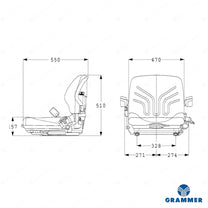 Grammer MSG20 forklift suspension seat fabric - Grammer Mechanical suspended seat (image 2)