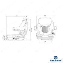 Grammer MSG65/521 forklift suspension seat fabric - Grammer Mechanical suspended seat (image 2)