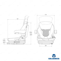 Grammer 3D MSG75G/521 forklift air suspension seat fabric - Grammer Vehicle Seat (image 2)