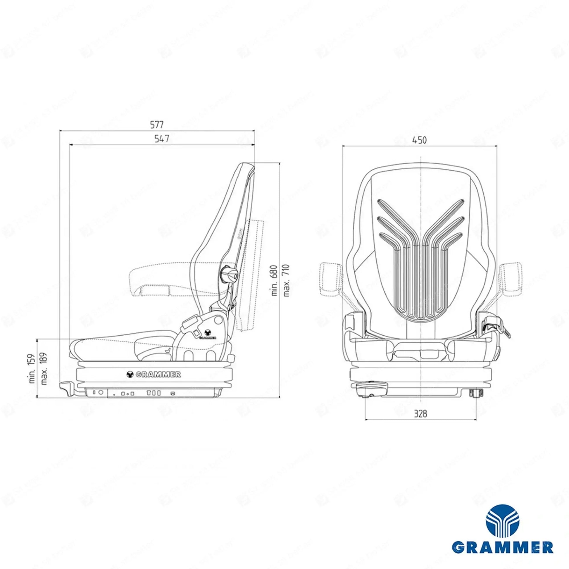 Grammer MSG75GL/522 construction air suspension seat fabric - Grammer Vehicle Seat (image 2)