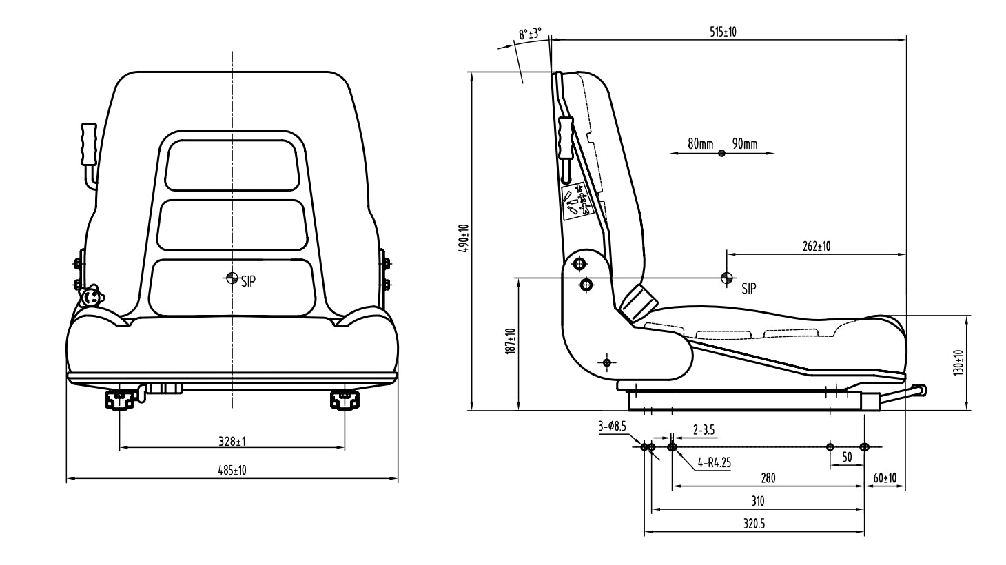 GS12 Mechanical suspension seat - Carlat