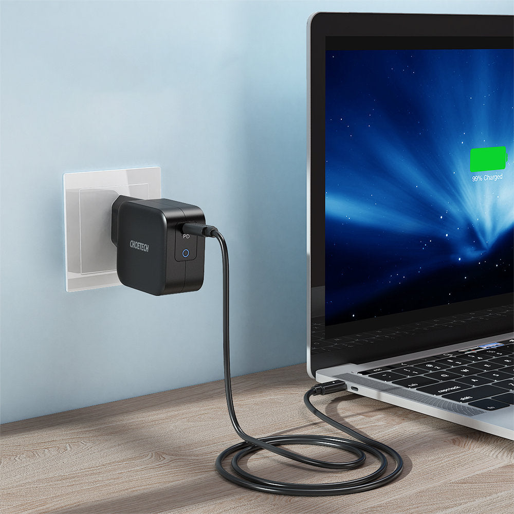 GaN USB Fast PowerDelivery PowerDelivery Black Type C 61W 3A PowerDelivery - Carlat