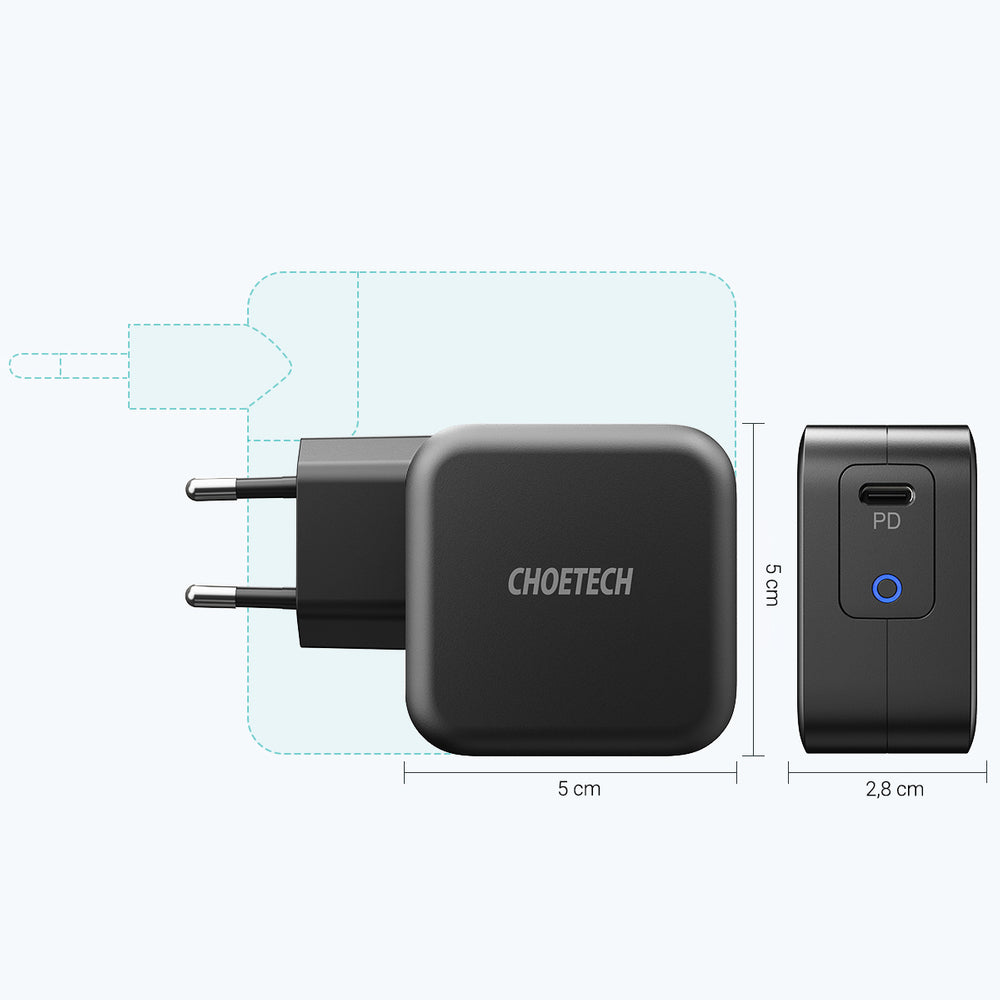 GaN USB Fast PowerDelivery PowerDelivery Black Type C 61W 3A PowerDelivery - Carlat