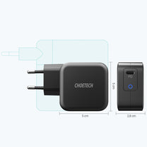 GaN USB Fast PowerDelivery PowerDelivery Black Type C 61W 3A PowerDelivery - Carlat