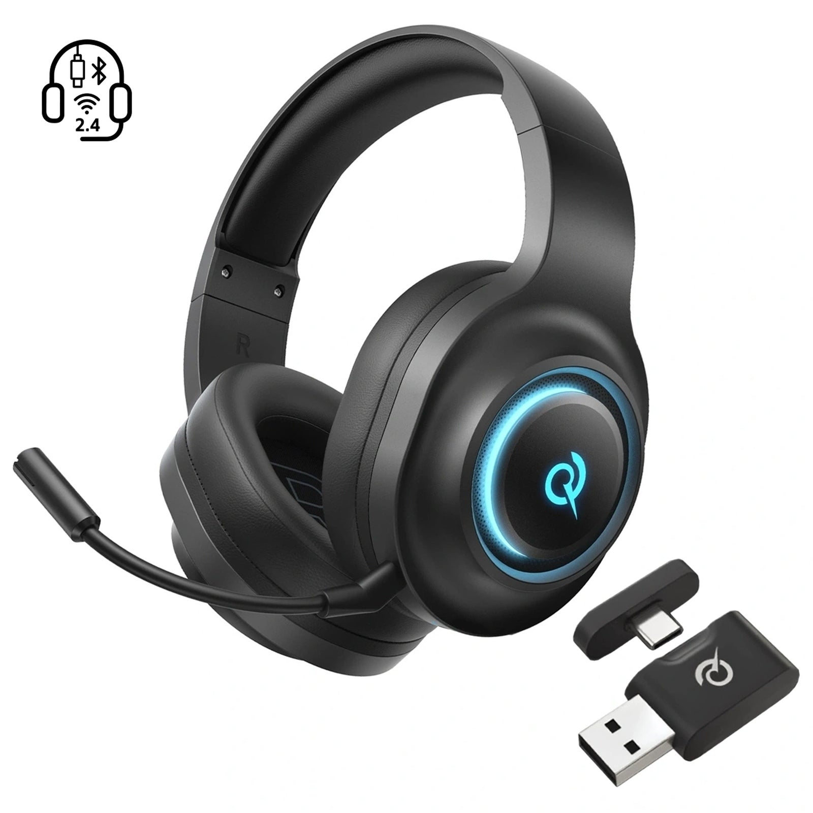 Gaming headphones, 7.1 sound, detachable microphone, 3 connection modes - Carlat