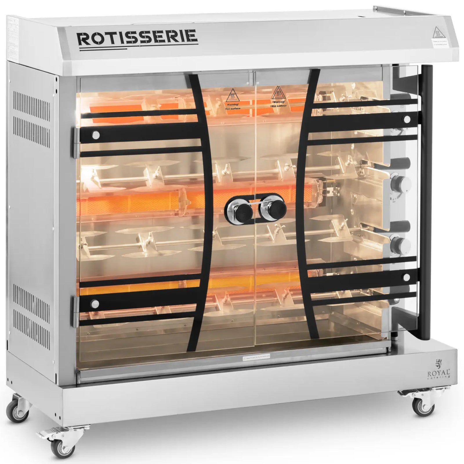 Gas rotisserie chicken roaster for propane-butane, 4 skewers, 16.5 kW - Carlat