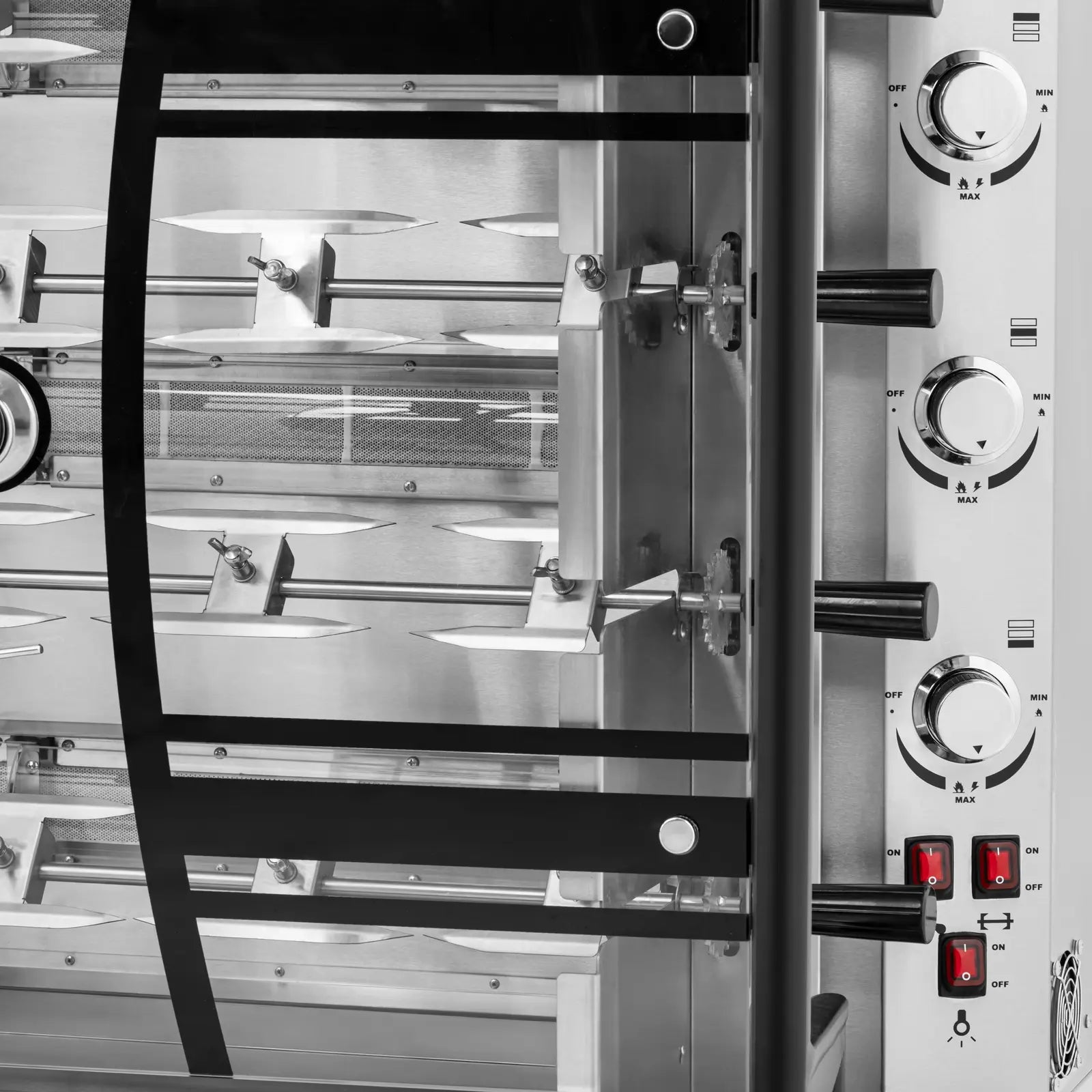 Gas rotisserie chicken roaster for propane-butane, 4 skewers, 16.5 kW - Carlat