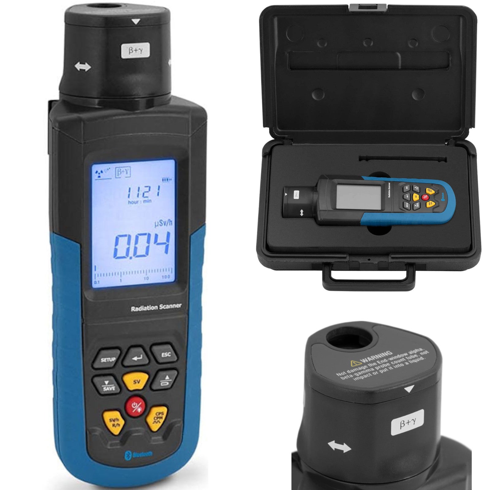 Geiger counter for radiation and X-ray LCD Bluetooth + suitcase - Carlat