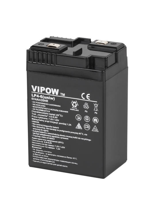 Gel batteries – VIPOW 6V 4Ah Gel Battery (universal) - Carlat