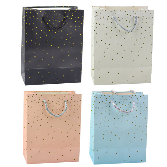 Gift Bag with Gold Dots, 23 x 18 x 10.5 cm - Carlat