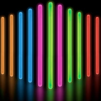 Glow Fever Glow Sticks Party Set - 25 cm Party Glow Sticks for Outdoors, Glow-in-the-Dark Party, Neon Party & More Glow Sticks by Party Dragon - Mixed, Pack of 100 - Carlat