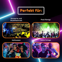 Glow Fever Glow Sticks Party Set - 25 cm Party Glow Sticks for Outdoors, Glow-in-the-Dark Party, Neon Party & More Glow Sticks by Party Dragon - Mixed, Pack of 100 - Carlat