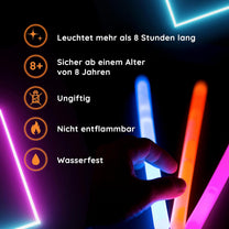 Glow Fever Glow Sticks Party Set - 25 cm Party Glow Sticks for Outdoors, Glow-in-the-Dark Party, Neon Party & More Glow Sticks by Party Dragon - Mixed, Pack of 100 - Carlat
