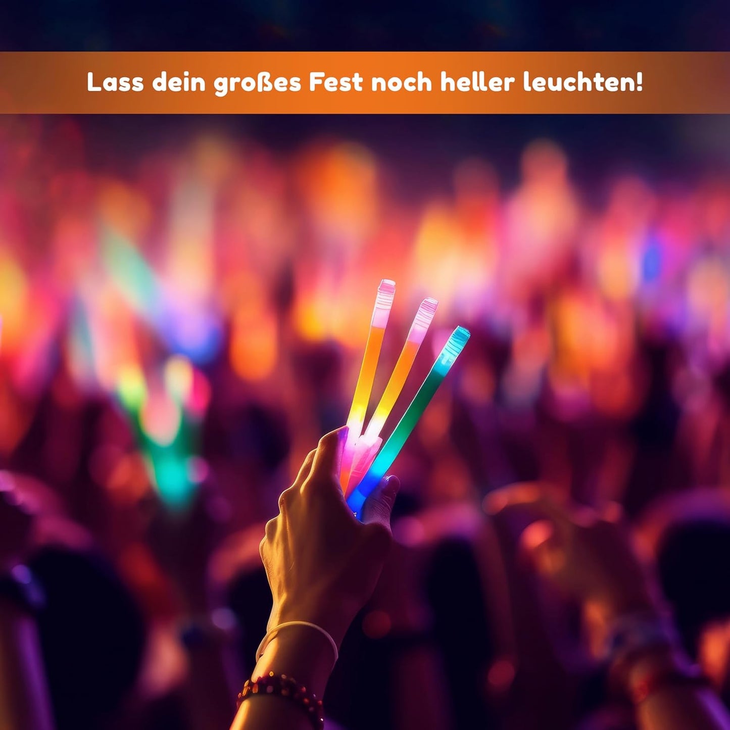 Glow Fever Glow Sticks Party Set - 25 cm Party Glow Sticks for Outdoors, Glow-in-the-Dark Party, Neon Party & More Glow Sticks by Party Dragon - Mixed, Pack of 100 - Carlat