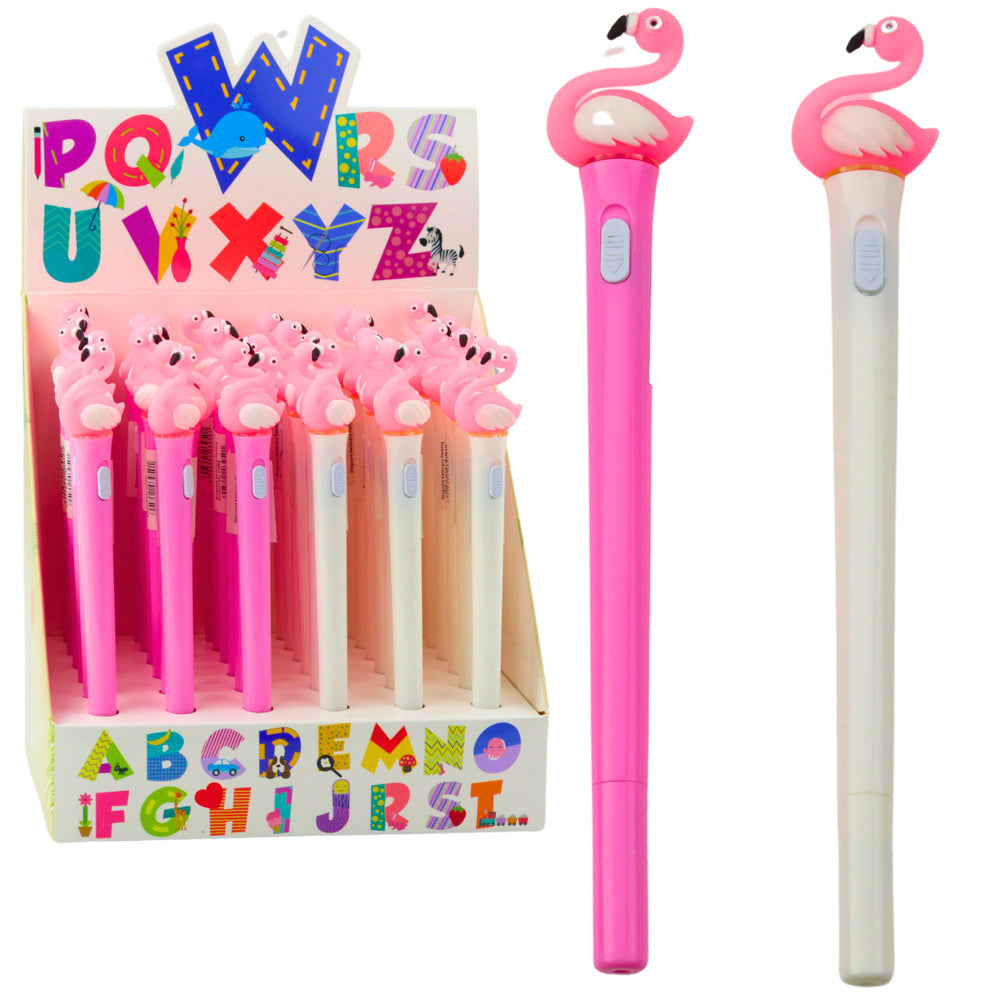 Glow-in-the-Dark Pink Flamingo Pen, Blue Ink, 0.7 mm, Assorted Colors - Carlat