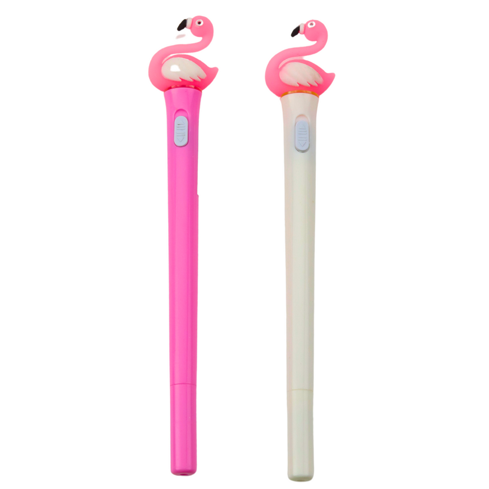 Glow-in-the-Dark Pink Flamingo Pen, Blue Ink, 0.7 mm, Assorted Colors - Carlat