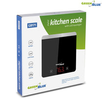 GreenBlue GB171 Black LED Digital Kitchen Scale, min. 1 g, max. 5,000 g - Carlat