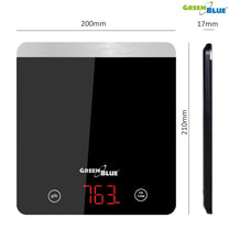 GreenBlue GB171 Black LED Digital Kitchen Scale, min. 1 g, max. 5,000 g - Carlat