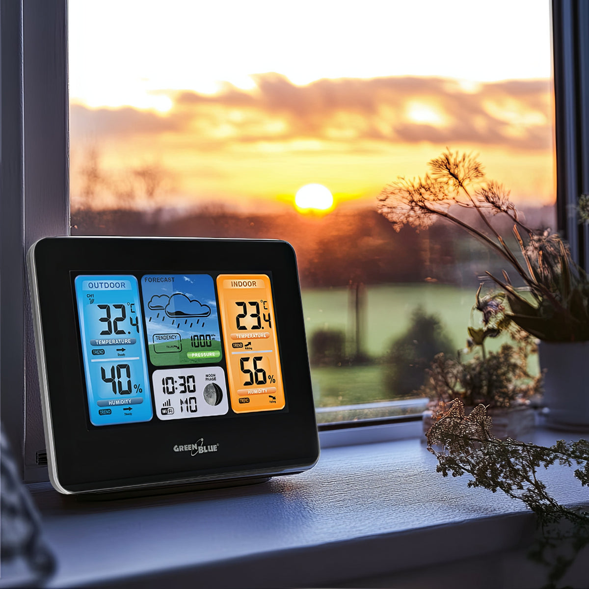 GreenBlue GreenBlue Wireless Weather Station, Color Display, Wi-Fi, Moon Phases, GB522 – image 8