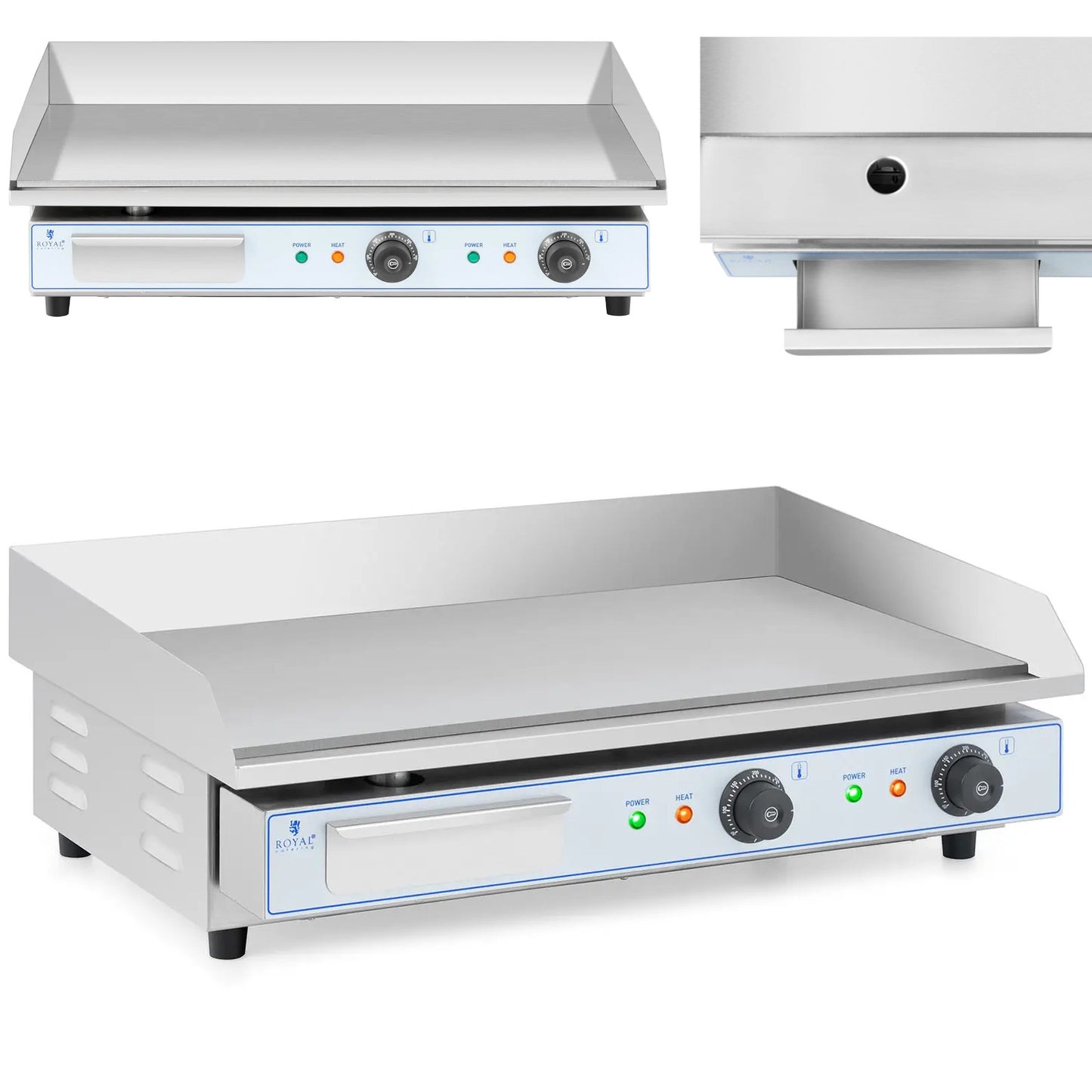 Grill electric grill plate, double smooth, 730 x 400 mm, 2 x 2200 W - Carlat